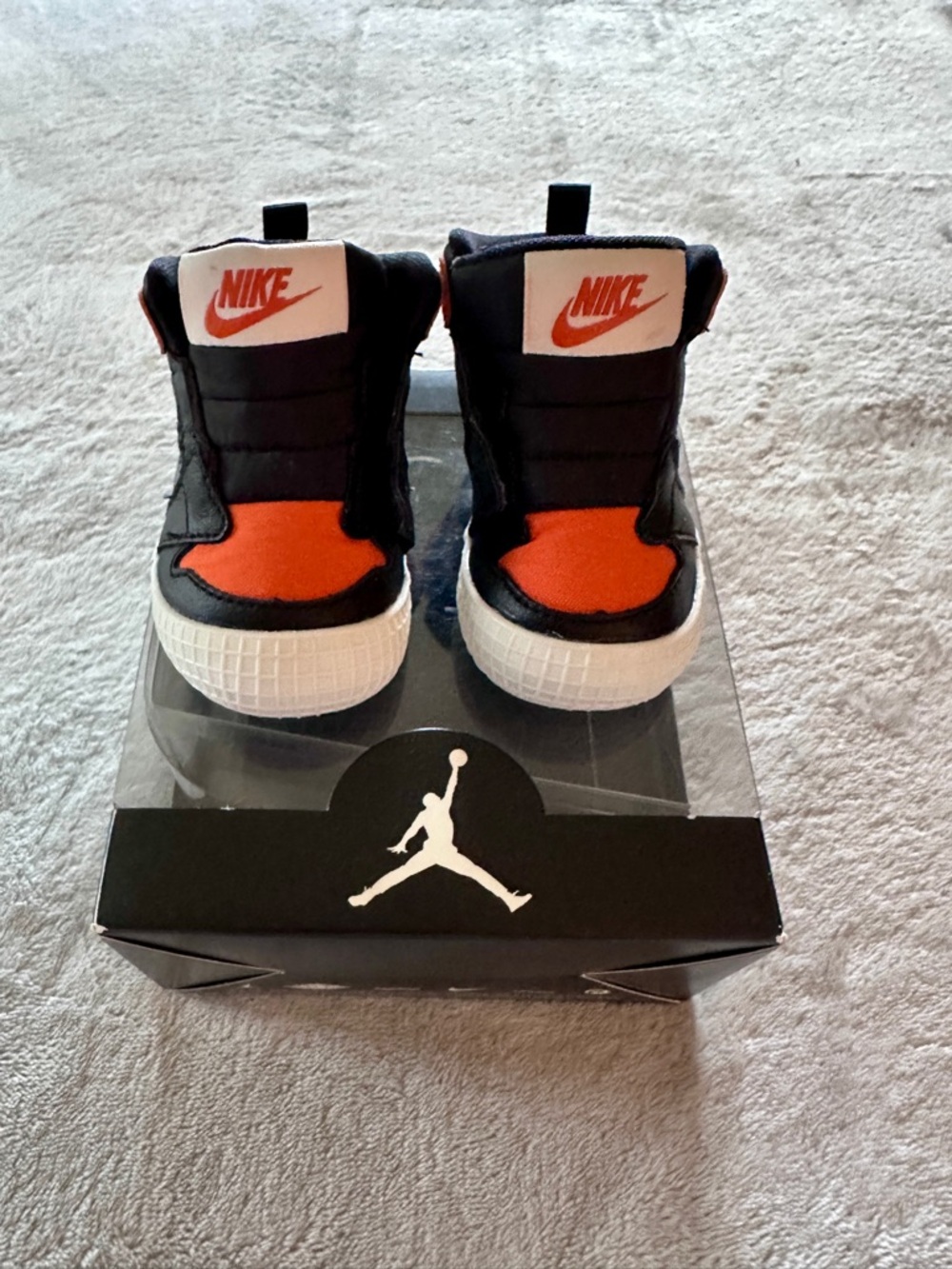Nike Air Jordan 1 Crib Bootie - Sail/Black-Starfish - 2C NEW IN BOX - Picture 3 of 6